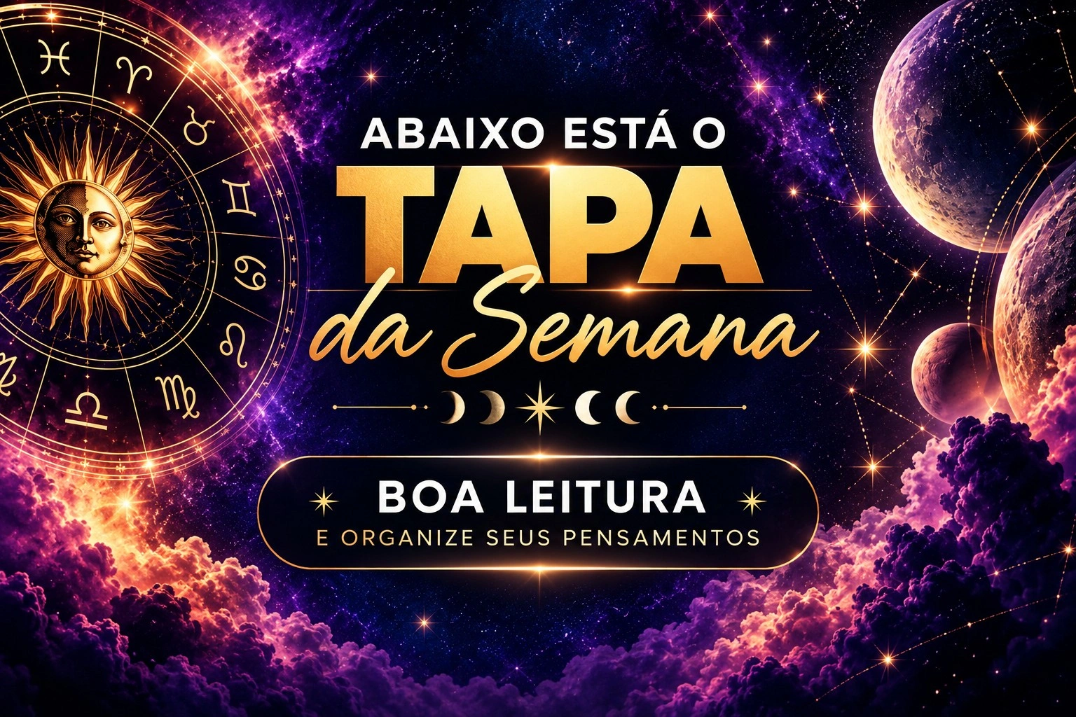 Abaixo está o tapa da semana. Boa leitura e organize seus pensamentos.