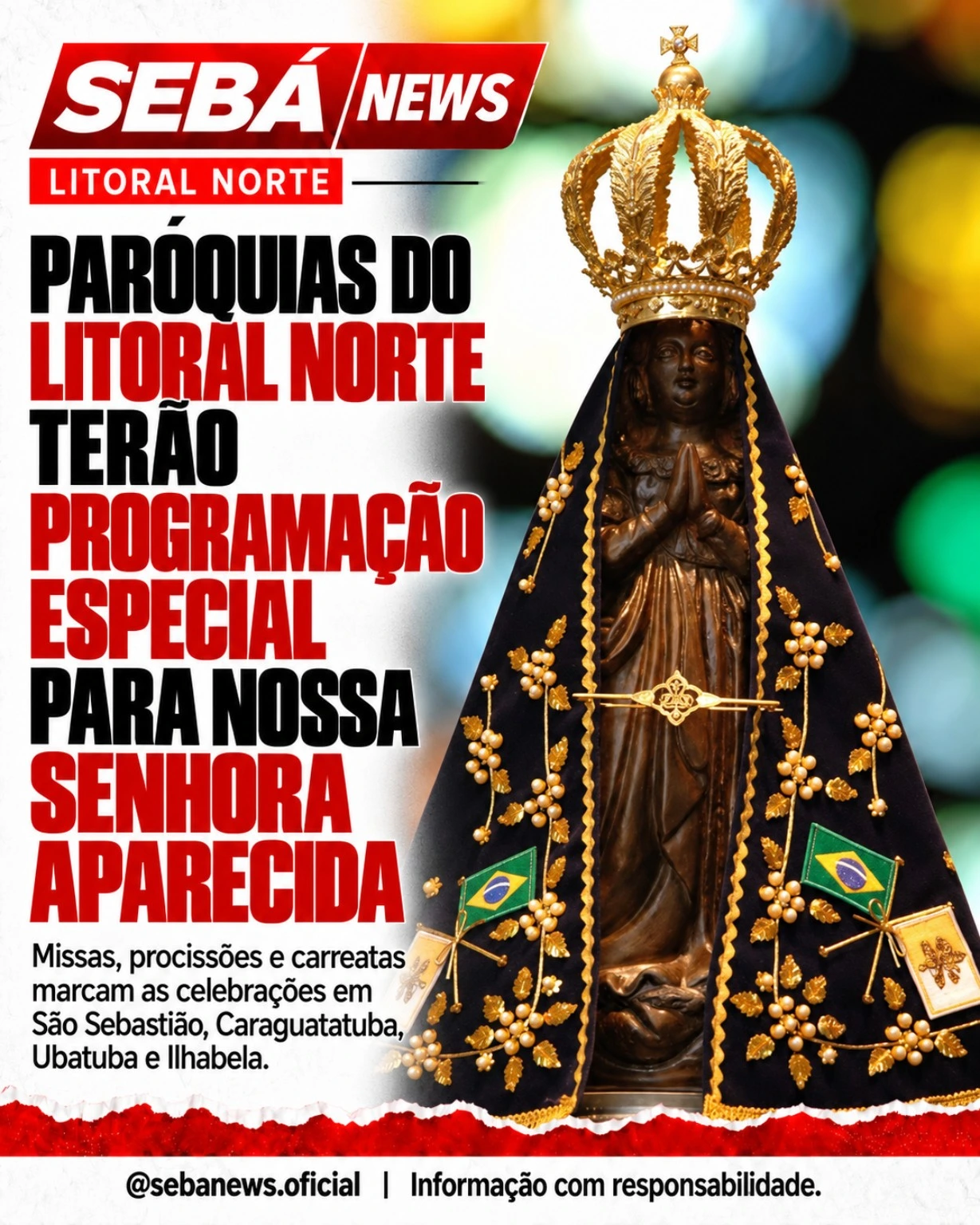 Programação de Nossa Senhora Aparecida no Litoral Norte